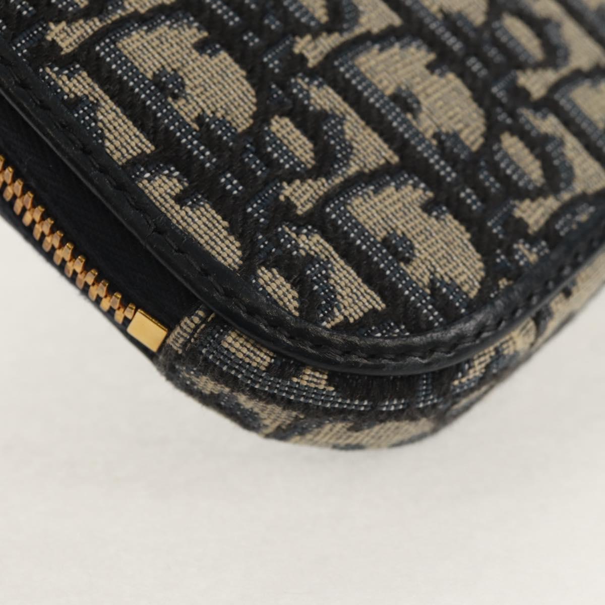 Christian Dior Trotter Canvas Montaigne Chain Bag Navy Gold Auth 146071AM