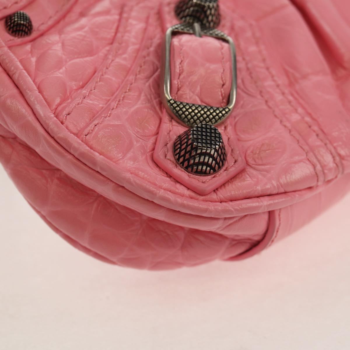 BALENCIAGA LucaGol XS Shoulder Bag Leather 2way Pink Silver 695814 Auth 146072SAM