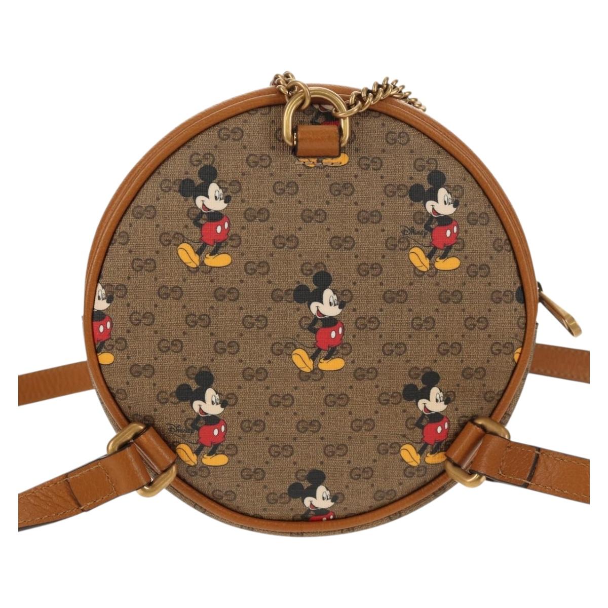 GUCCI Micro GG Supreme Disney Mini Backpack PVC Beige 603730 Auth 146074M