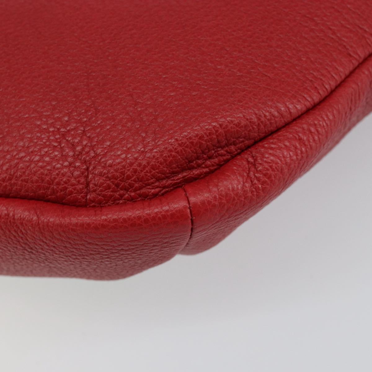 GUCCI Web Sherry Line Body Bag Leather Red 530412 Auth 146075