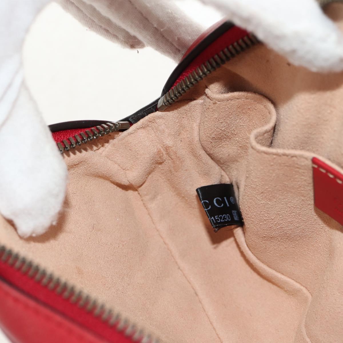 GUCCI GG Marmont Waist Bag Leather Red Gold 476434 Auth 146076V