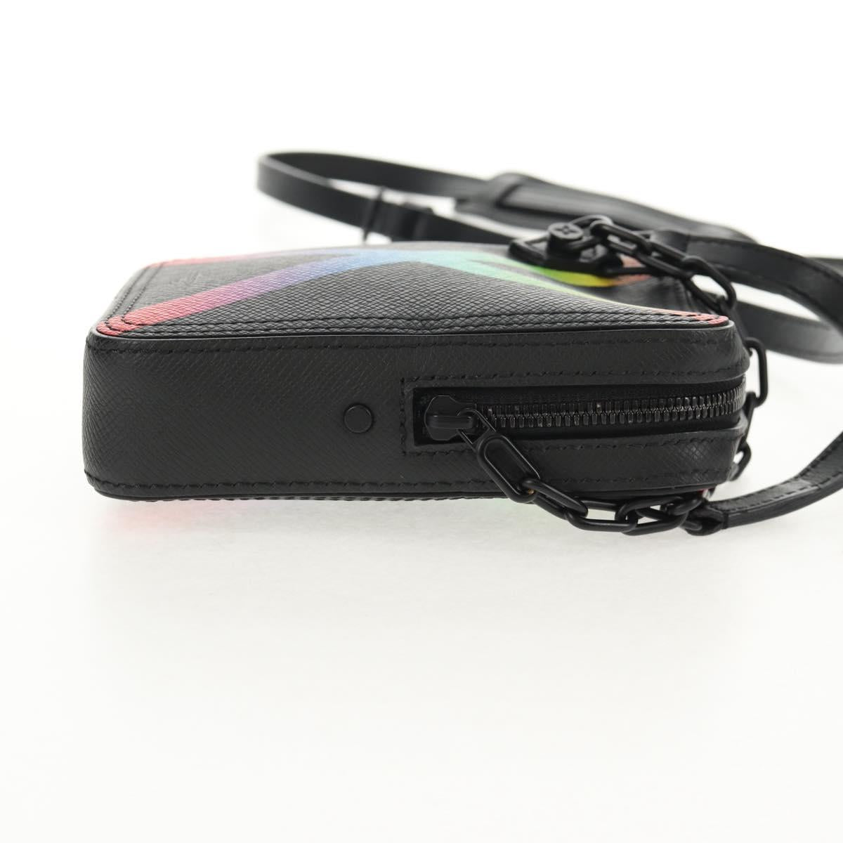 LOUIS VUITTON Taiga Rainbow Danube Messenger Bag Black M30332 LV Auth 146086M