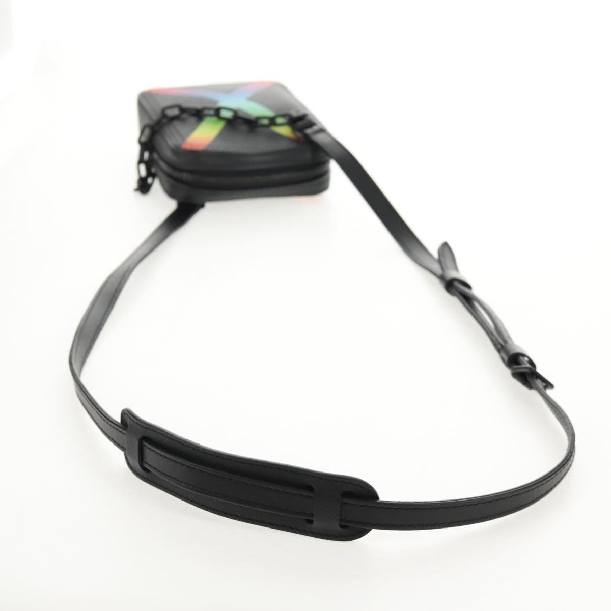 LOUIS VUITTON Taiga Rainbow Danube Messenger Bag Black M30332 LV Auth 146086SAM