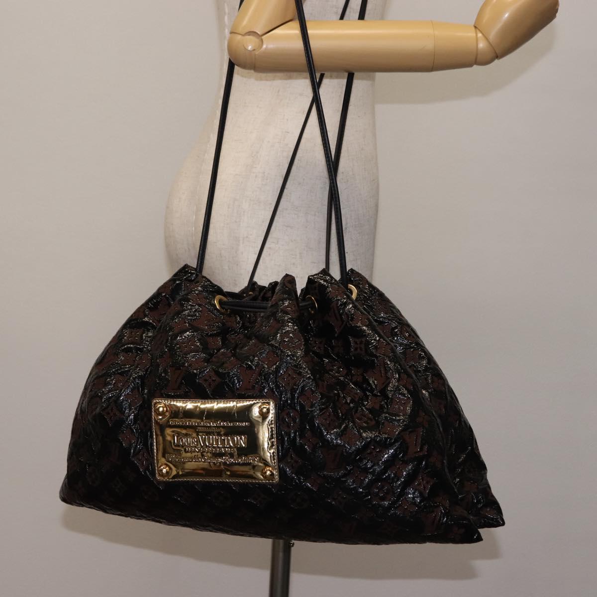 LOUIS VUITTON Monogram Envinil Squeeze Hand Bag Noir M95259 LV Auth 146087