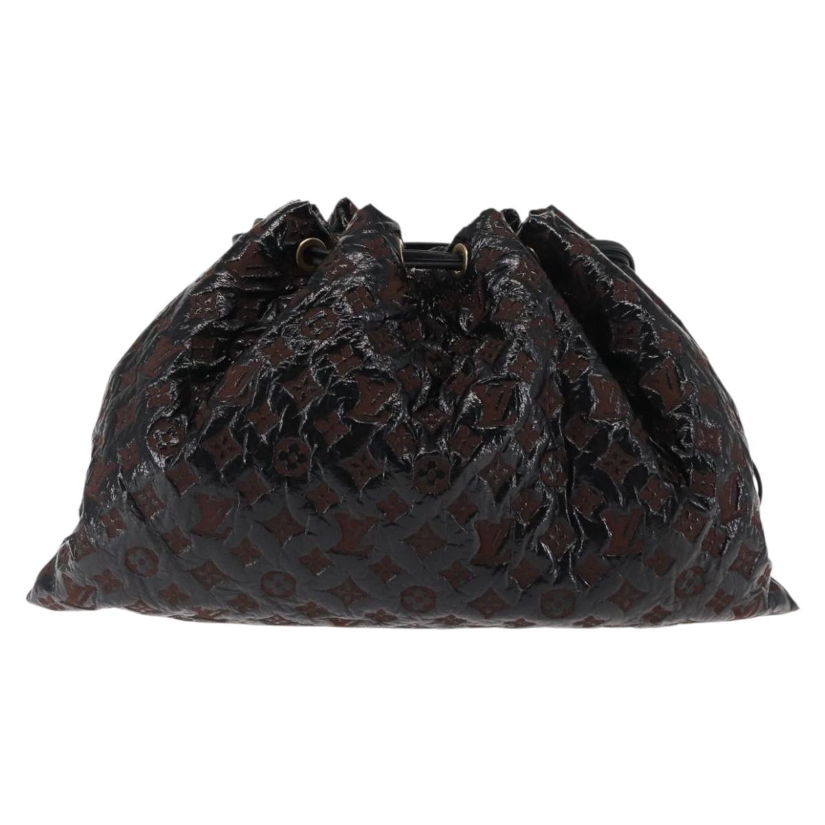 LOUIS VUITTON Monogram Envinil Squeeze Hand Bag Noir M95259 LV Auth 146087