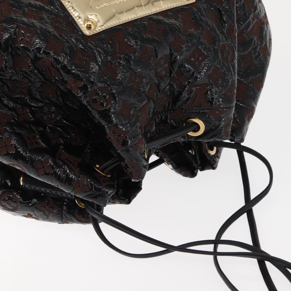 LOUIS VUITTON Monogram Envinil Squeeze Hand Bag Noir M95259 LV Auth 146087