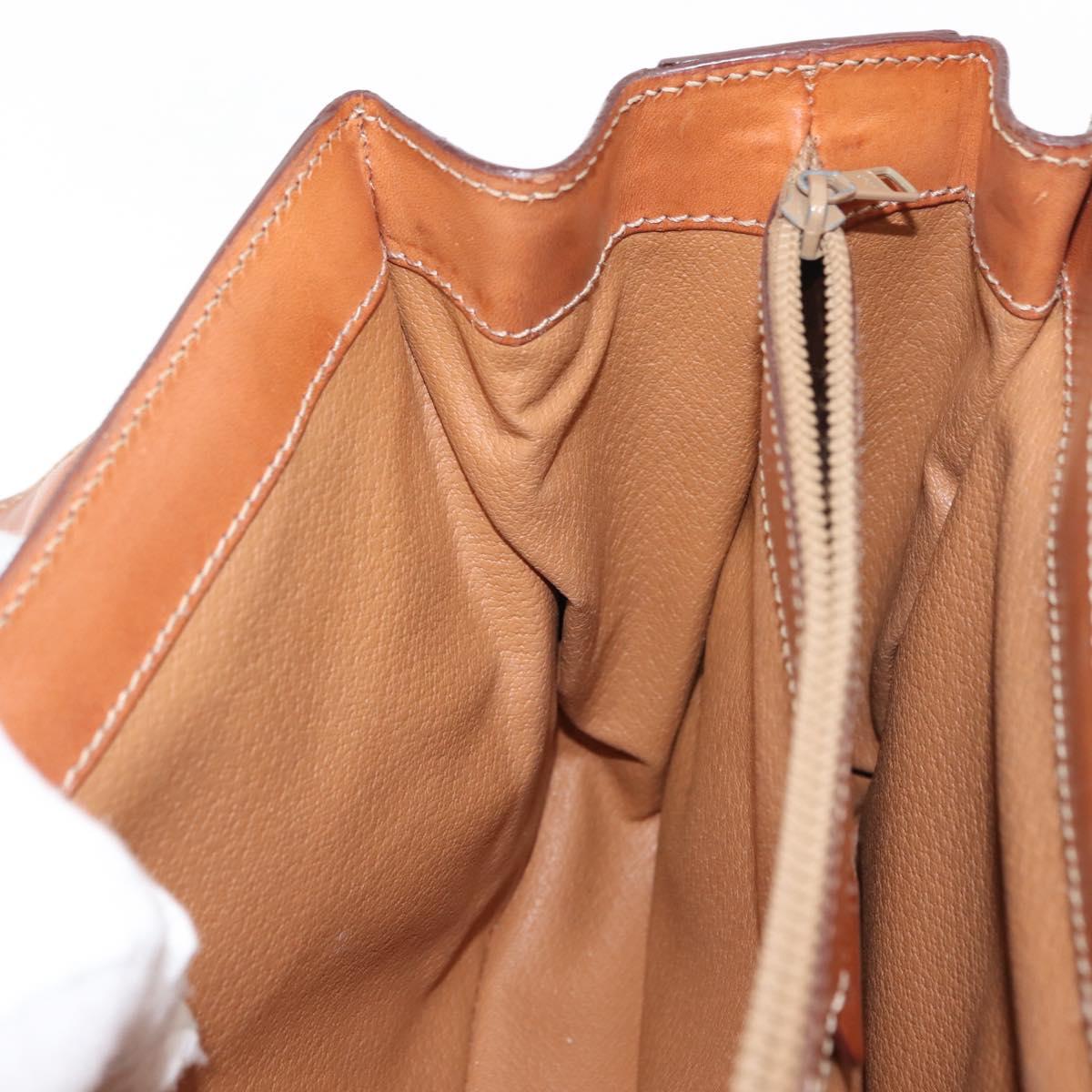 CELINE Macadam Canvas Hand Bag PVC Leather 2way Brown Gold Auth 146100