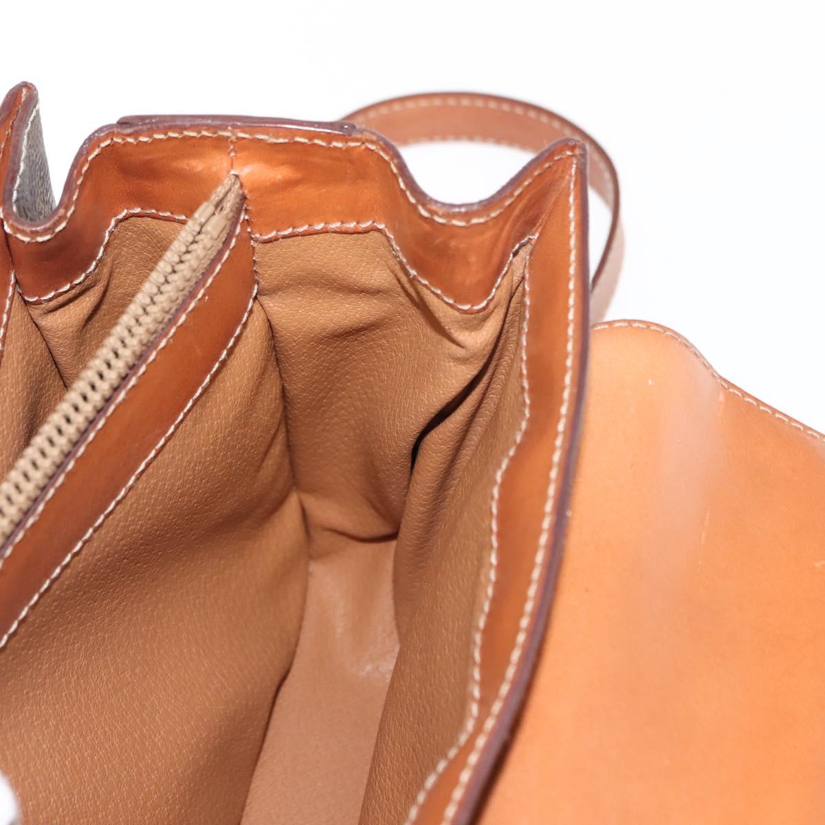 CELINE Macadam Canvas Hand Bag PVC Leather 2way Brown Gold Auth 146100