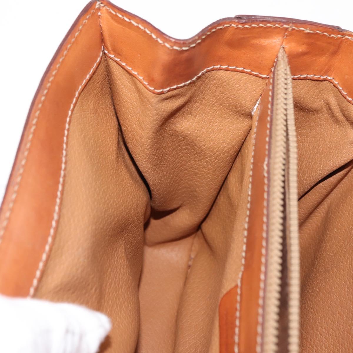 CELINE Macadam Canvas Hand Bag PVC Leather 2way Brown Gold Auth 146100