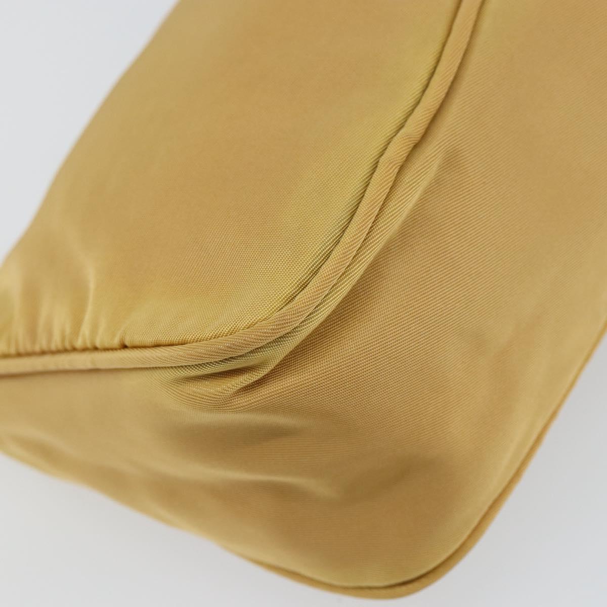 PRADA Accessory Pouch Nylon Beige Auth 146103