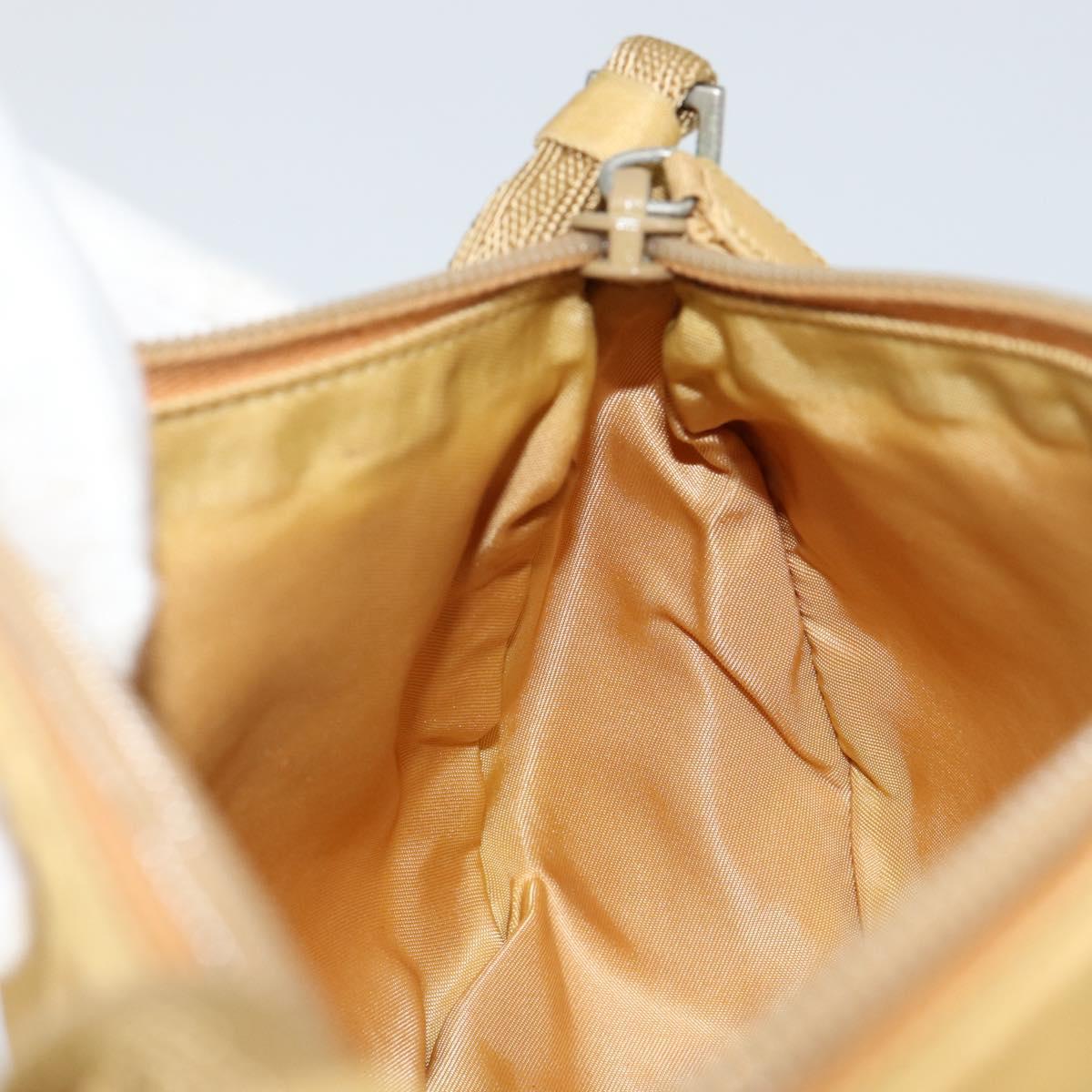 PRADA Accessory Pouch Nylon Beige Auth 146103