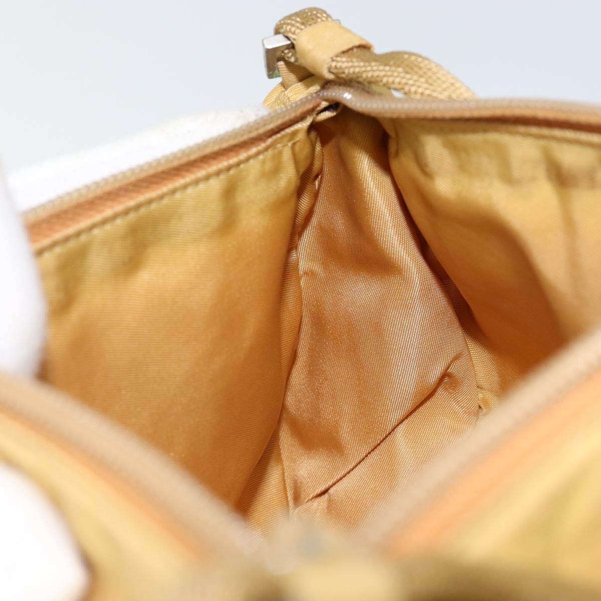 PRADA Accessory Pouch Nylon Beige Auth 146103