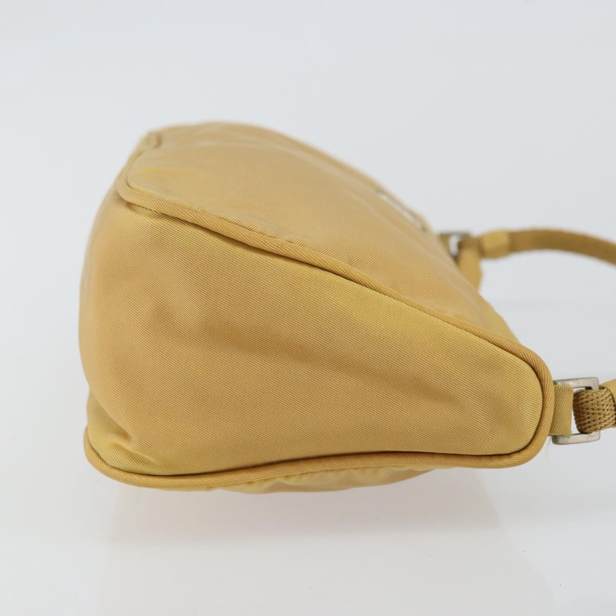 PRADA Accessory Pouch Nylon Beige Auth 146103