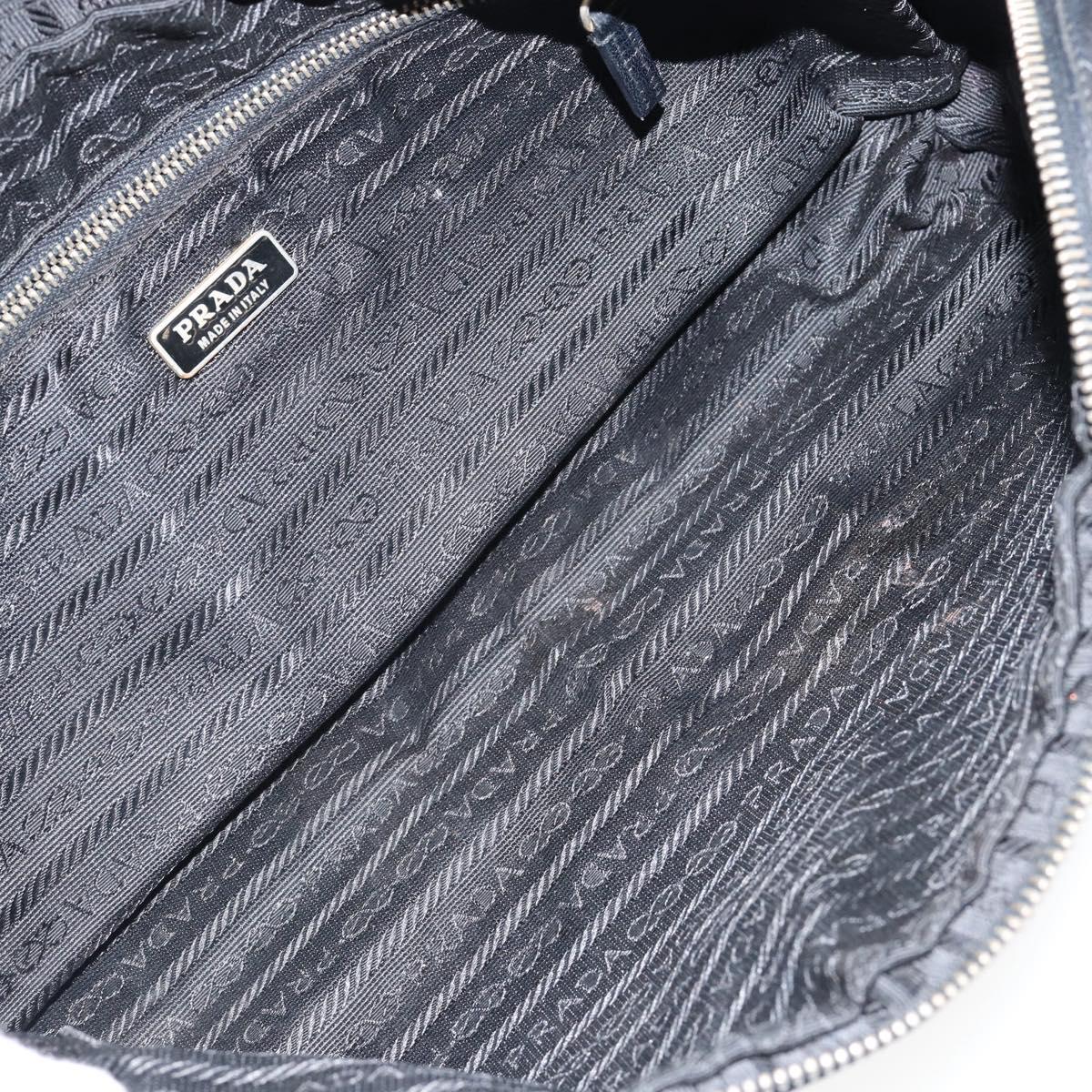 PRADA Shoulder Bag Nylon Black Gold Auth 146105