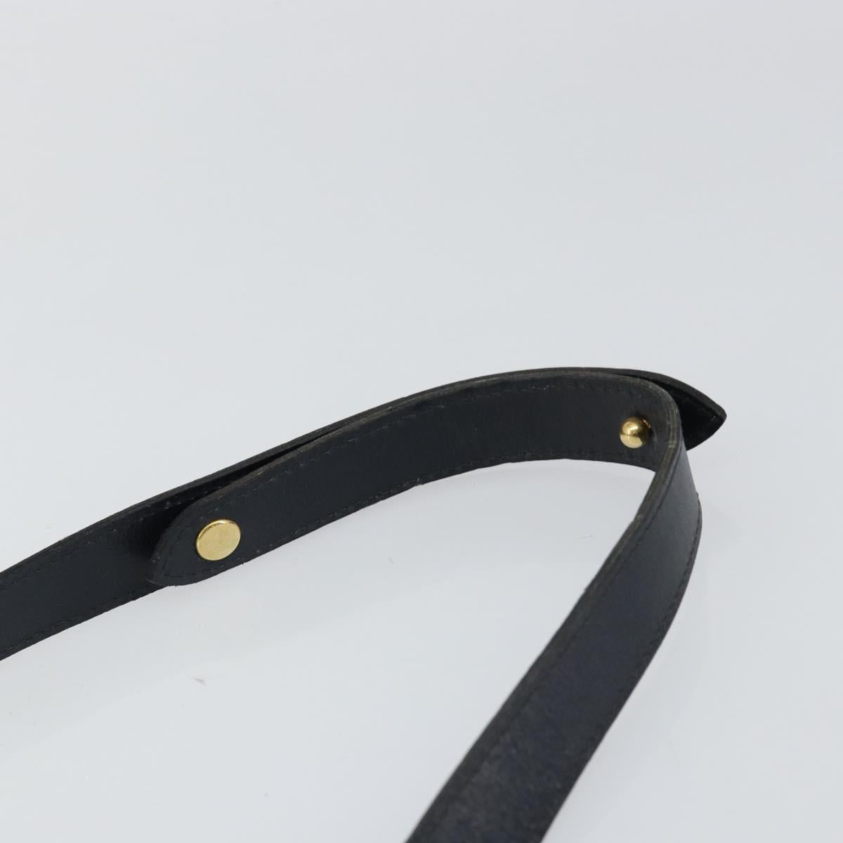 Christian Dior Trotter Canvas Shoulder Bag Navy Gold Auth 146108