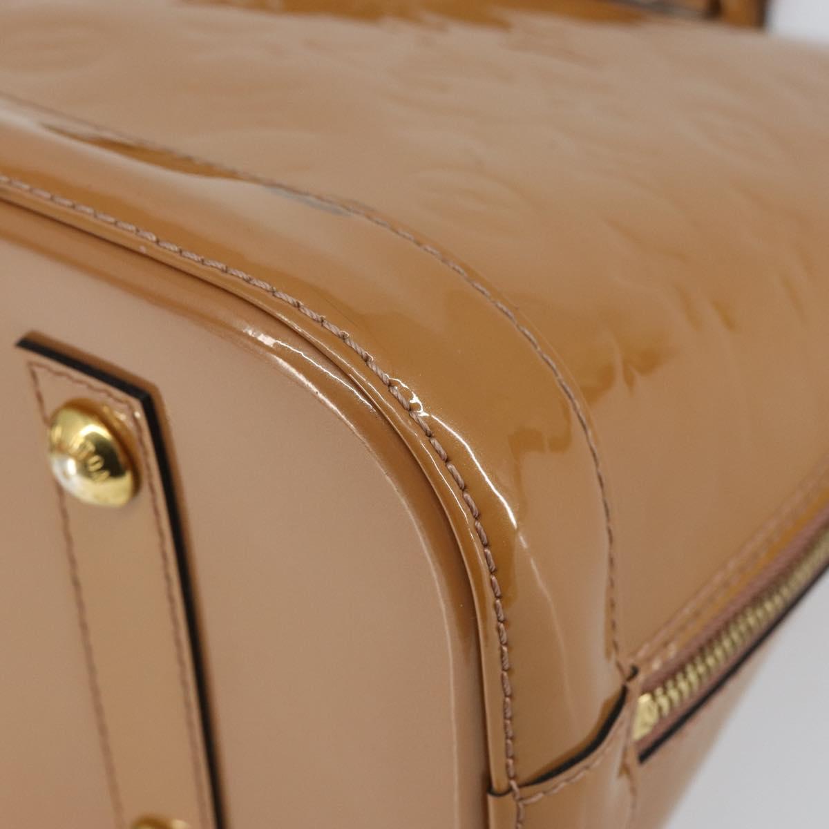 LOUIS VUITTON Monogram Vernis Alma PM Hand Bag Beige M90170 LV Auth 146112
