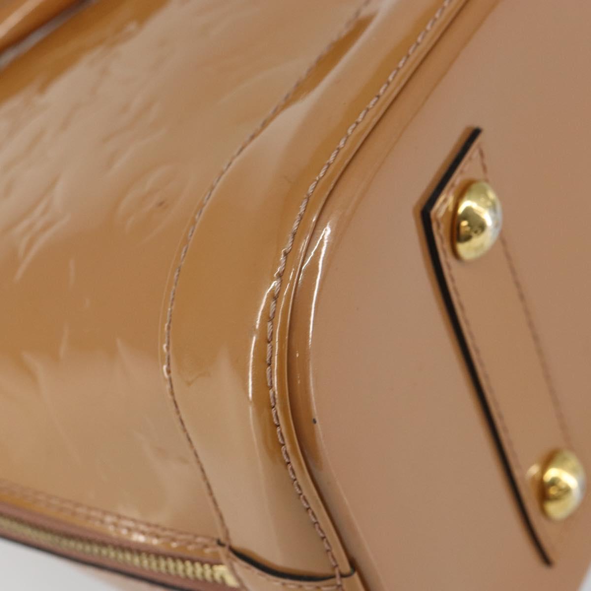 LOUIS VUITTON Monogram Vernis Alma PM Hand Bag Beige M90170 LV Auth 146112
