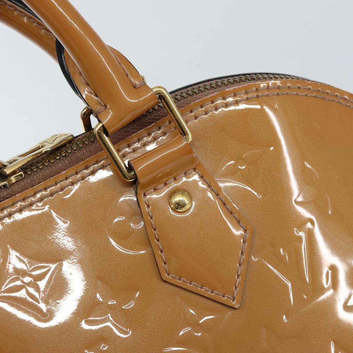 LOUIS VUITTON Monogram Vernis Alma PM Hand Bag Beige M90170 LV Auth 146112