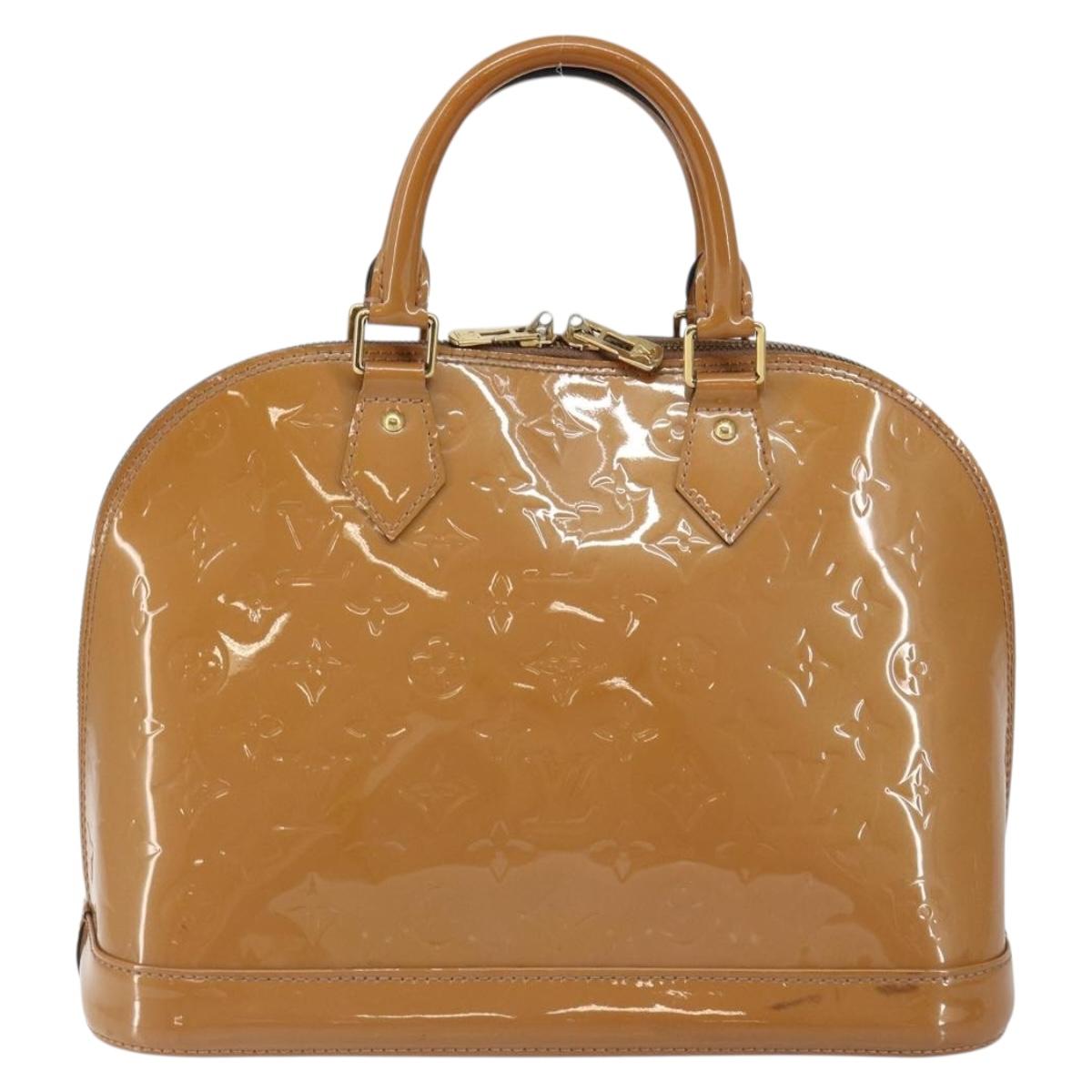 LOUIS VUITTON Monogram Vernis Alma PM Hand Bag Beige M90170 LV Auth 146112