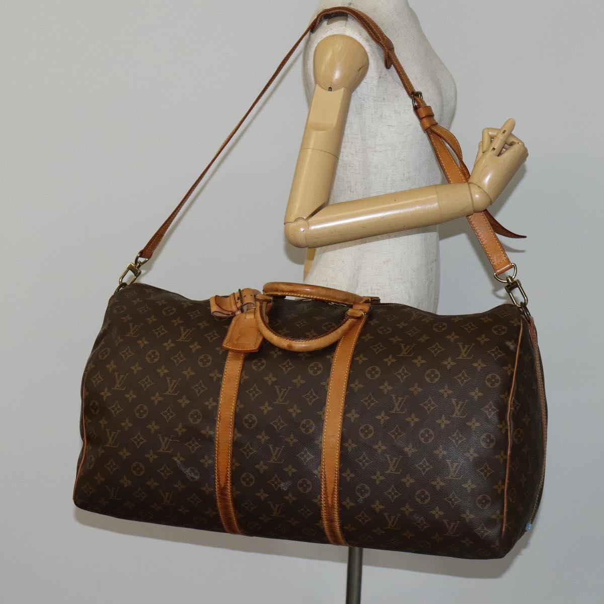 LOUIS VUITTON Monogram Keepall Bandouliere 60 Boston Bag M41412 LV Auth 146122