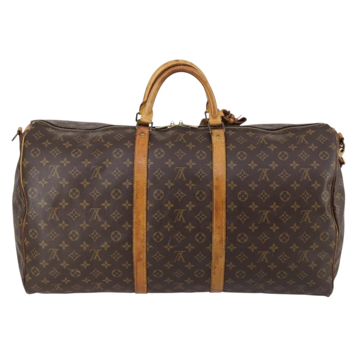 LOUIS VUITTON Monogram Keepall Bandouliere 60 Boston Bag M41412 LV Auth 146122