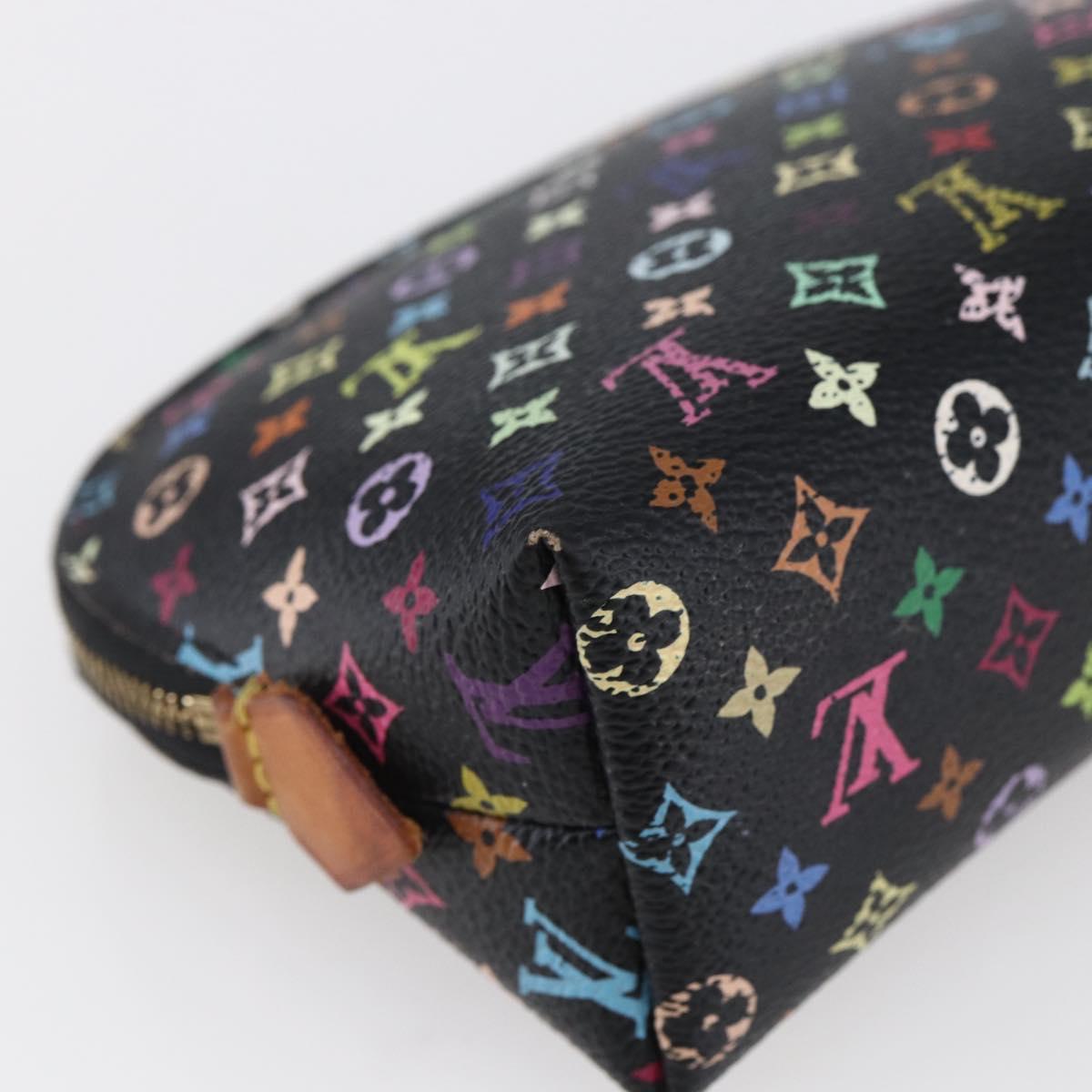LOUIS VUITTON Multicolor Pochette Cosmetic Pouch Black M47355 LV Auth 146125A