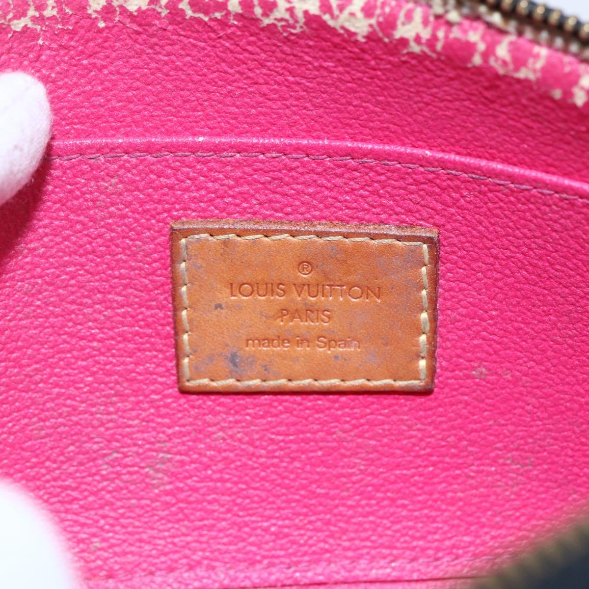 LOUIS VUITTON Multicolor Pochette Cosmetic Pouch Black M47355 LV Auth 146125