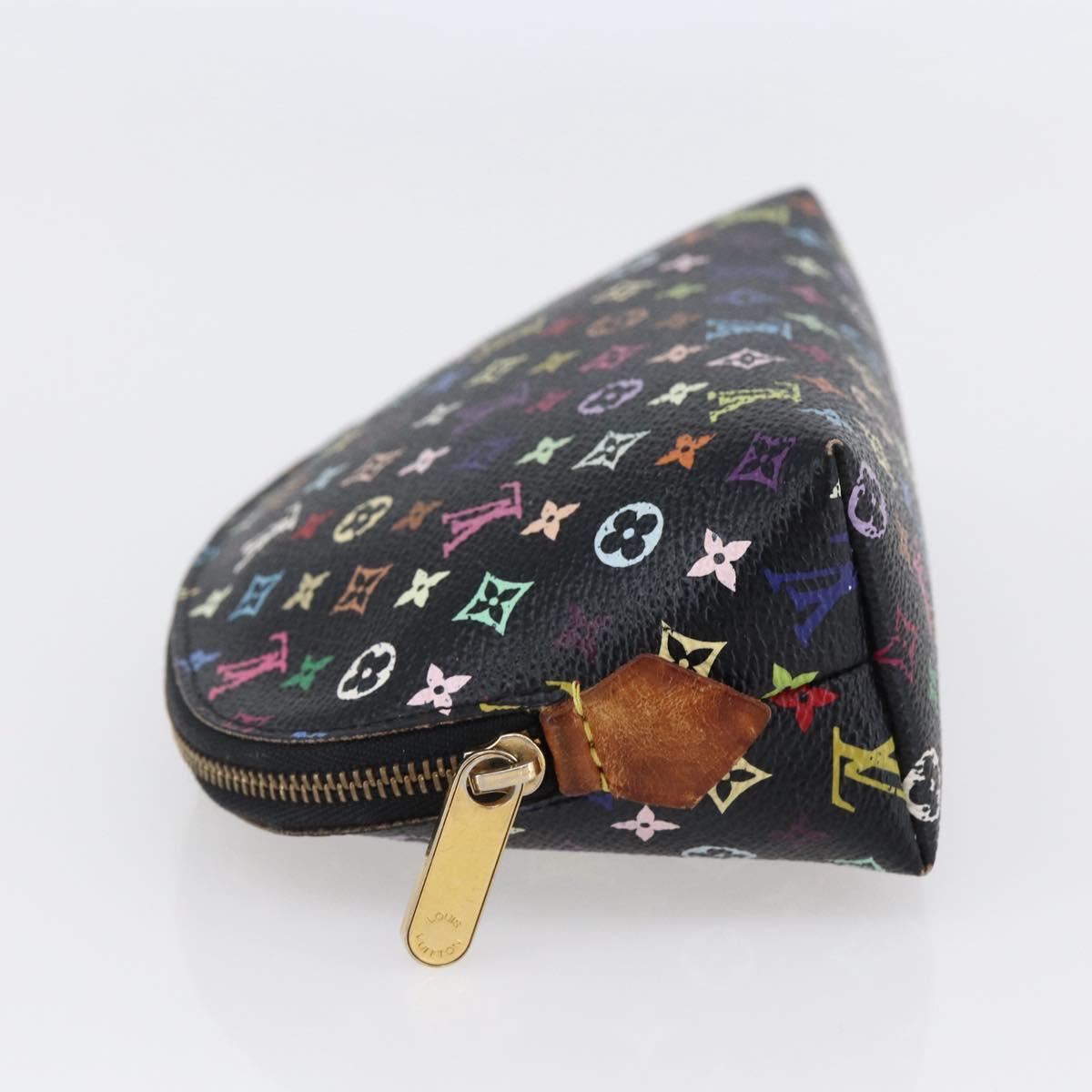 LOUIS VUITTON Multicolor Pochette Cosmetic Pouch Black M47355 LV Auth 146125