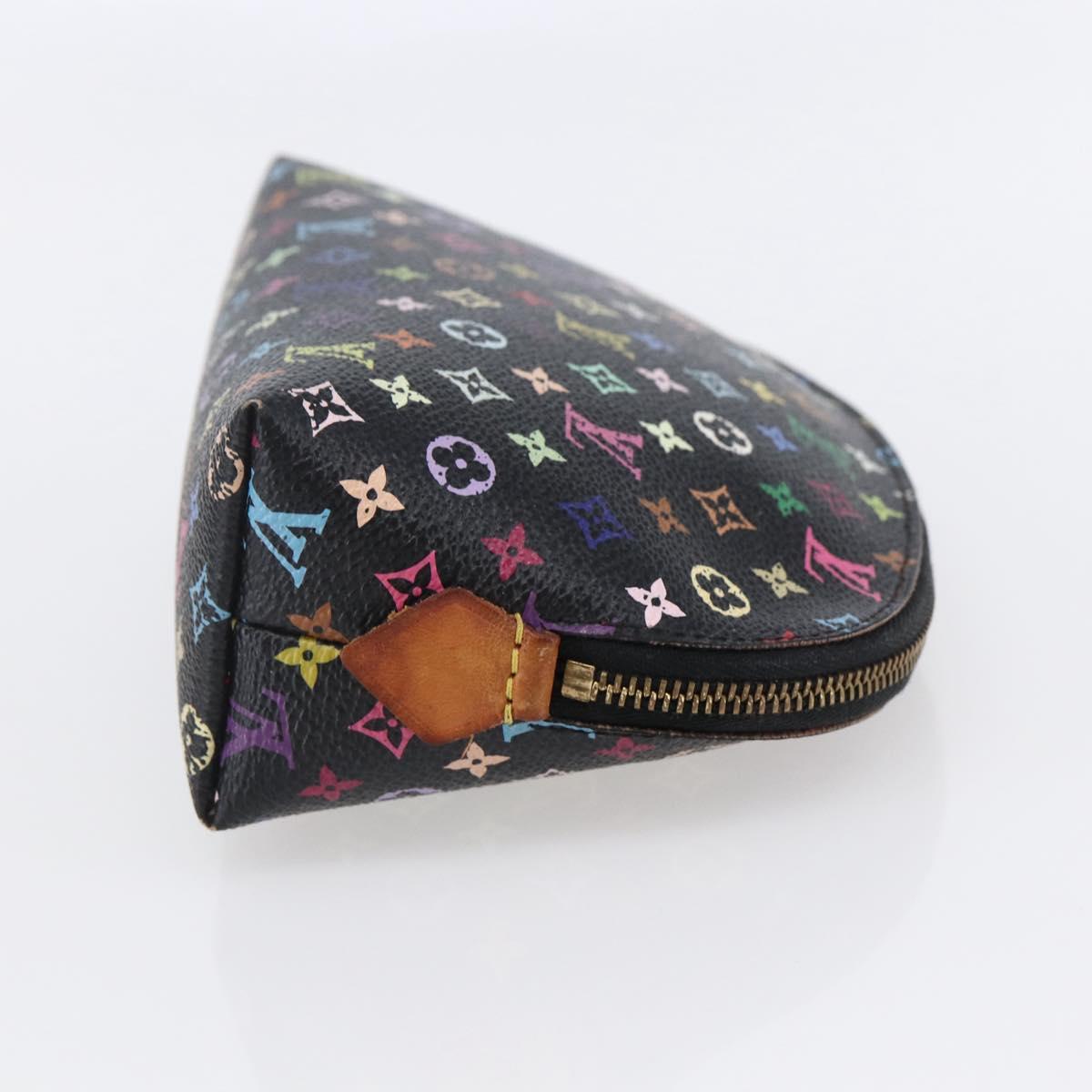 LOUIS VUITTON Multicolor Pochette Cosmetic Pouch Black M47355 LV Auth 146125