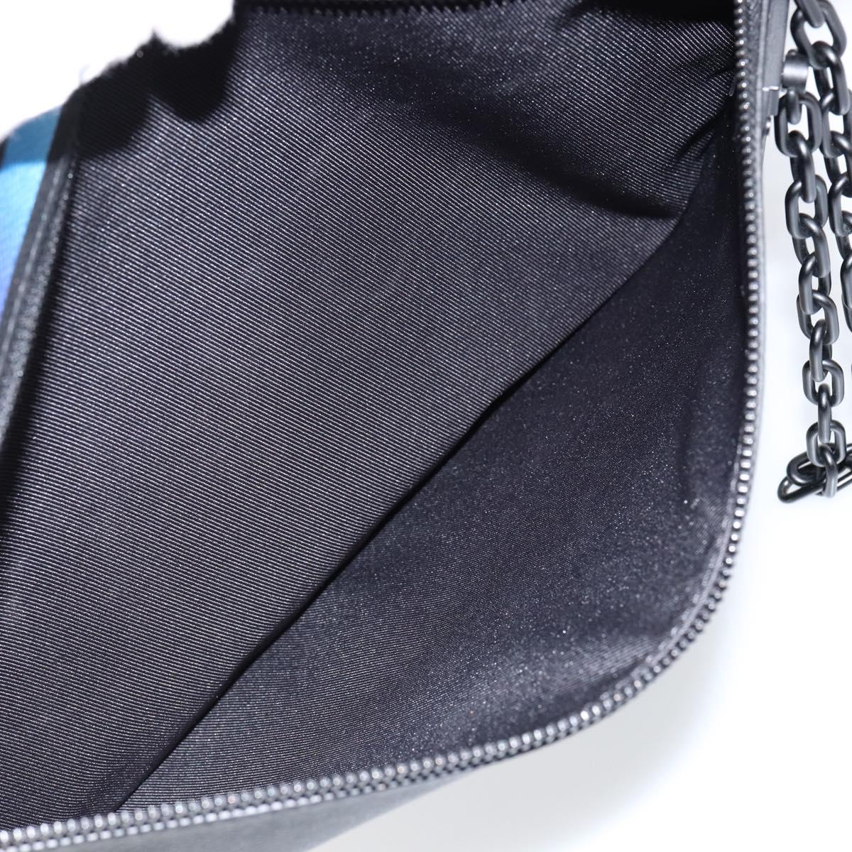 LOUIS VUITTON taiga rainbow Chain Pochette A4 Bag Black M30347 LV Auth 146128