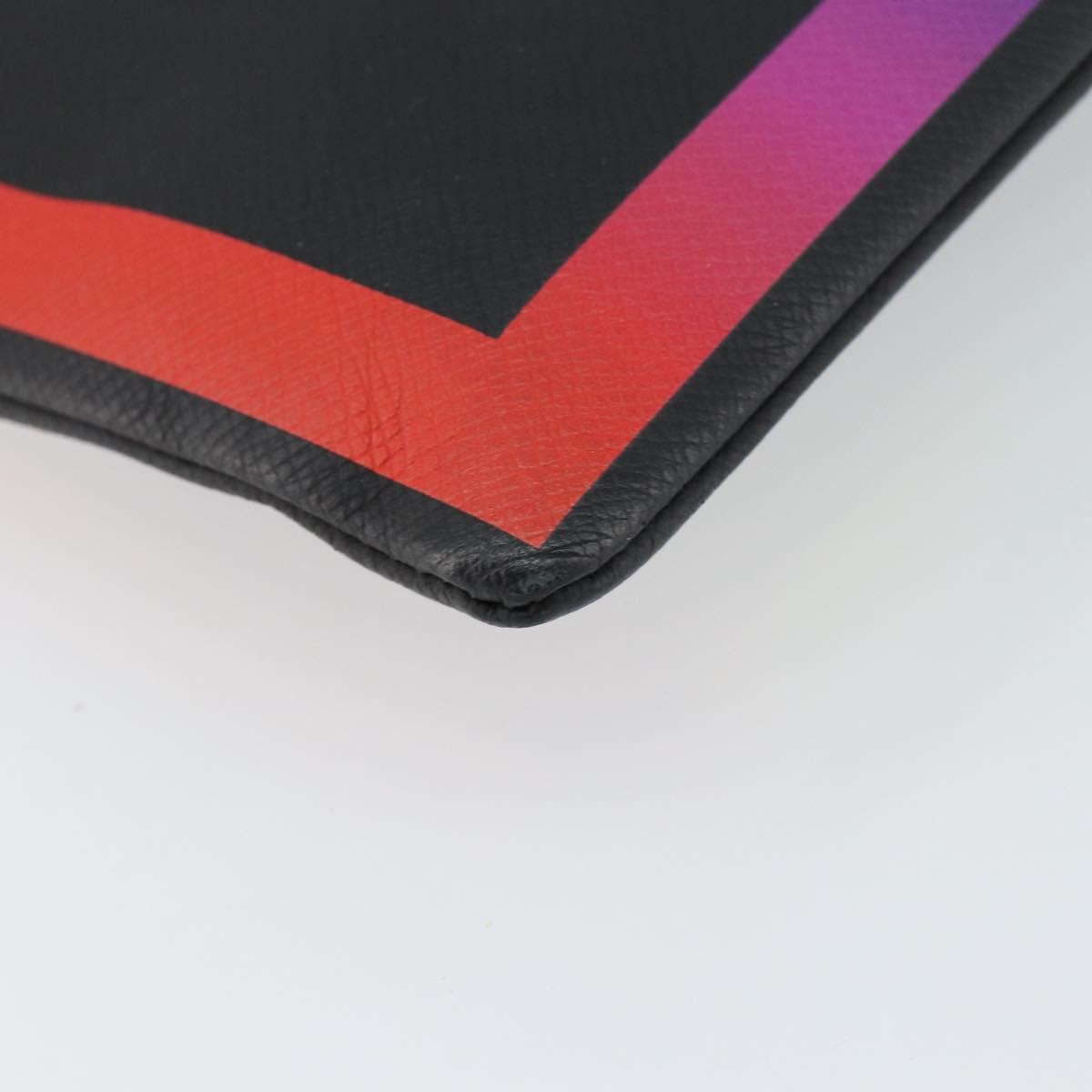 LOUIS VUITTON taiga rainbow Chain Pochette A4 Bag Black M30347 LV Auth 146128