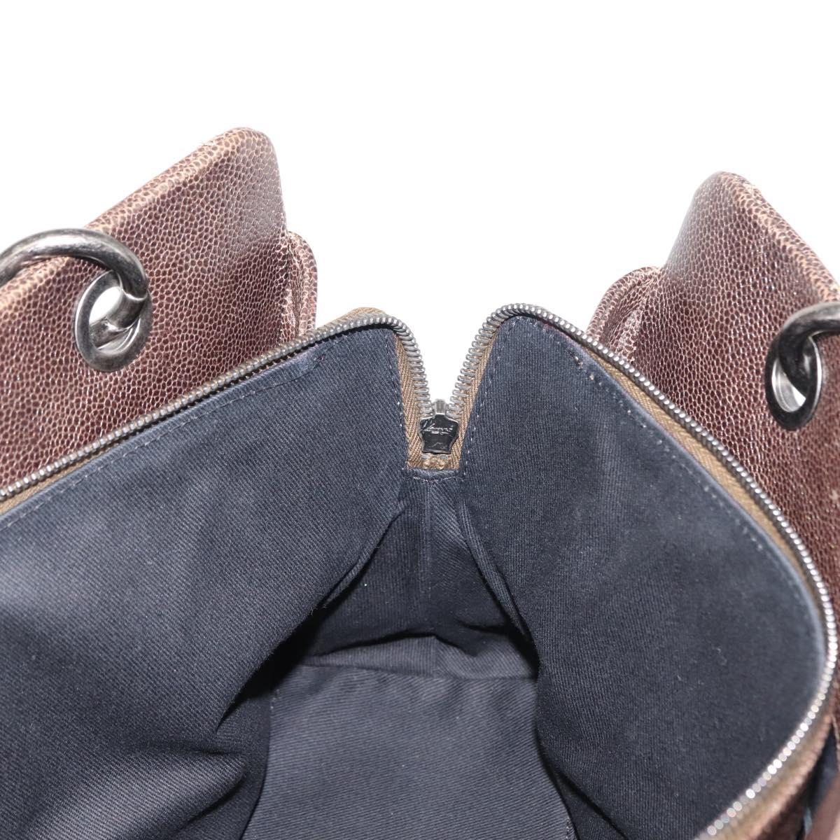 CHANEL Matelasse Chain Shoulder Bag Caviar Skin Brown CC Auth 146129