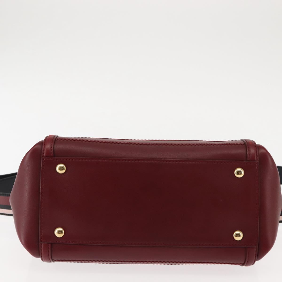 Salvatore Ferragamo Gancini Sofia Hand Bag Leather 2way Red Auth 146140