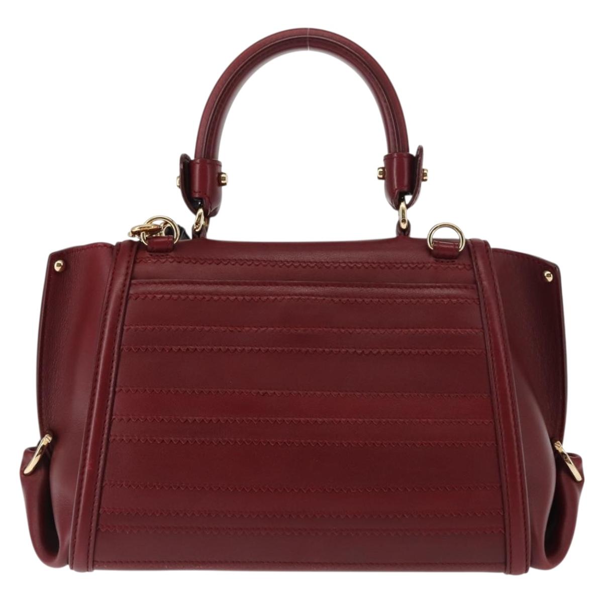 Salvatore Ferragamo Gancini Sofia Hand Bag Leather 2way Red Auth 146140