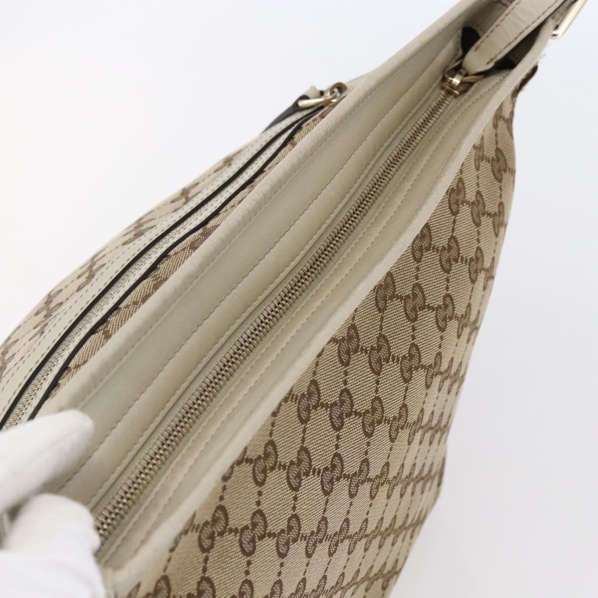 GUCCI GG Canvas Shoulder Bag outlet Beige Auth 146141