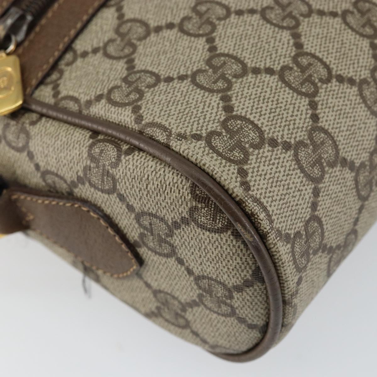 GUCCI GG Canvas Web Sherry Line Shoulder Bag PVC Leather Beige Red Auth 146142