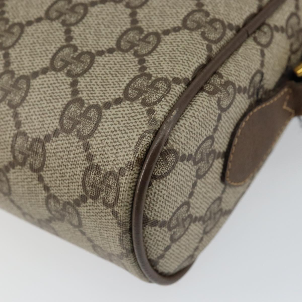 GUCCI GG Canvas Web Sherry Line Shoulder Bag PVC Leather Beige Red Auth 146142