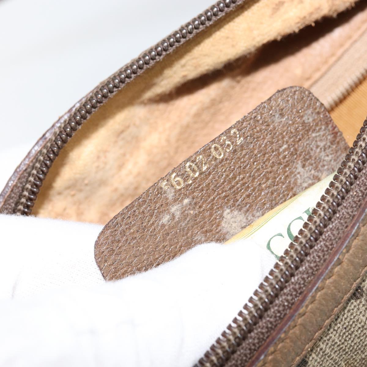 GUCCI GG Canvas Web Sherry Line Shoulder Bag PVC Leather Beige Red Auth 146143