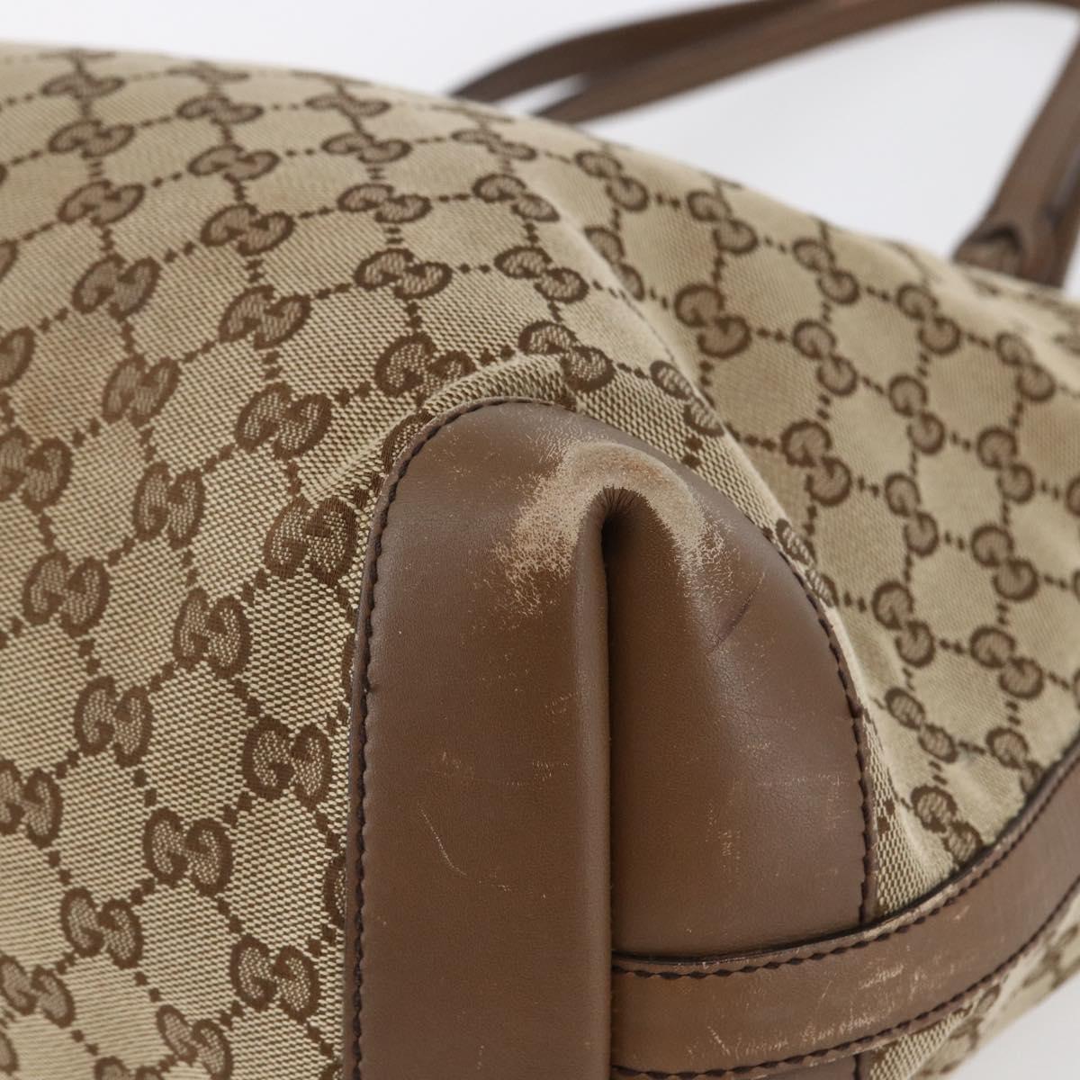 GUCCI GG Canvas Tote Bag Beige Auth 146146