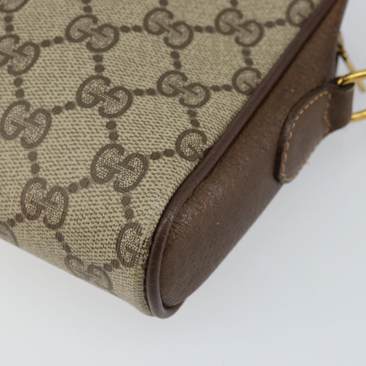 GUCCI GG Canvas Web Sherry Line Shoulder Bag PVC Leather Beige Red Auth 146150