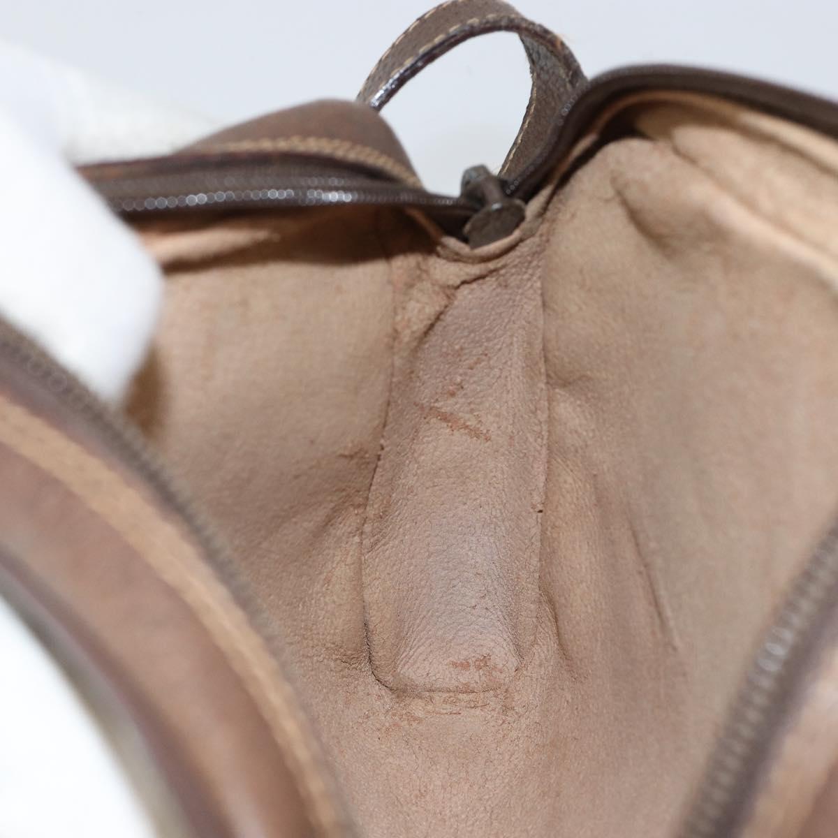 GUCCI GG Canvas Web Sherry Line Shoulder Bag PVC Leather Beige Red Auth 146150