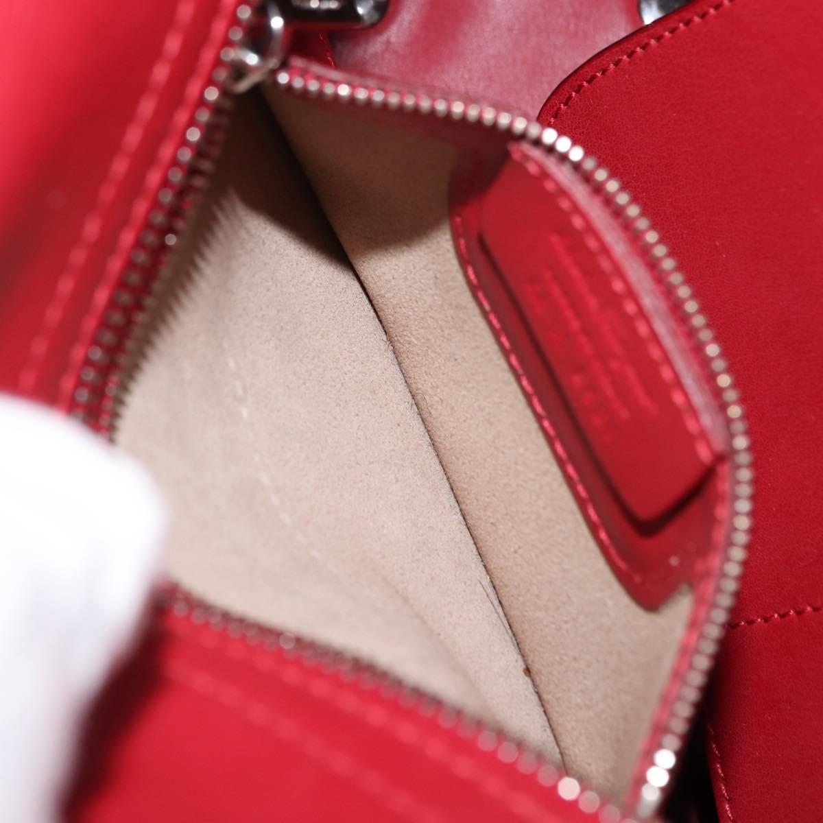 Salvatore Ferragamo Hand Bag Leather 2way Red Auth 146154