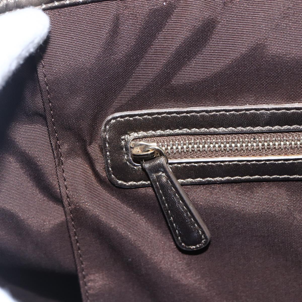 Christian Dior Canage Panarea Tote Bag Coated Canvas Bronze Gold Auth 146155