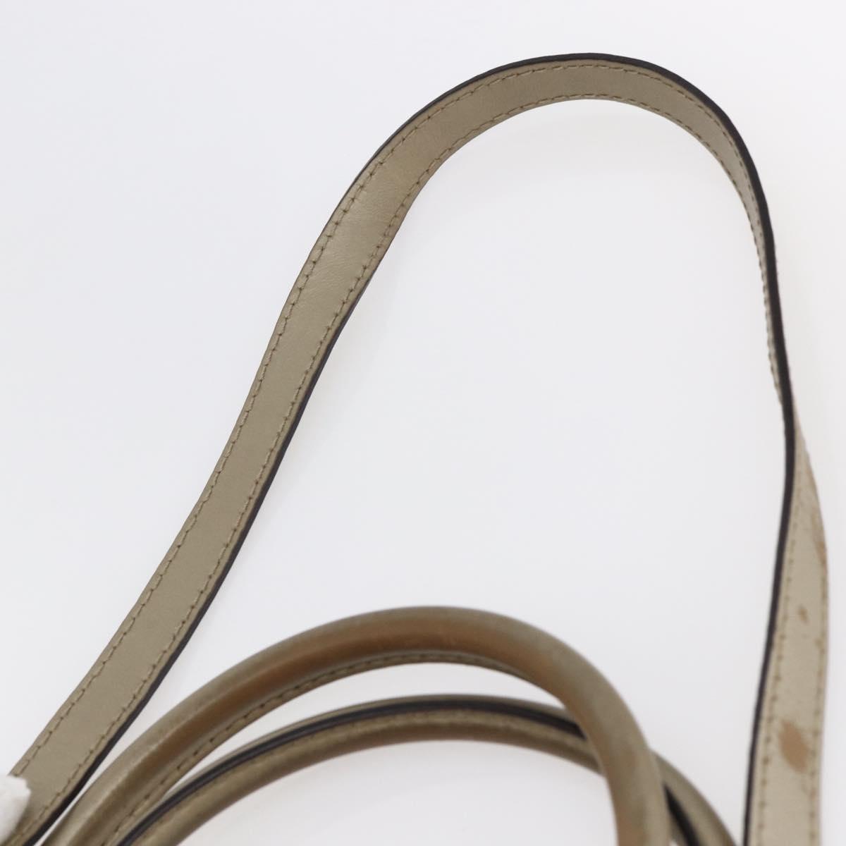 GUCCI GG Canvas Hand Bag 2way Beige Gold Auth 146157