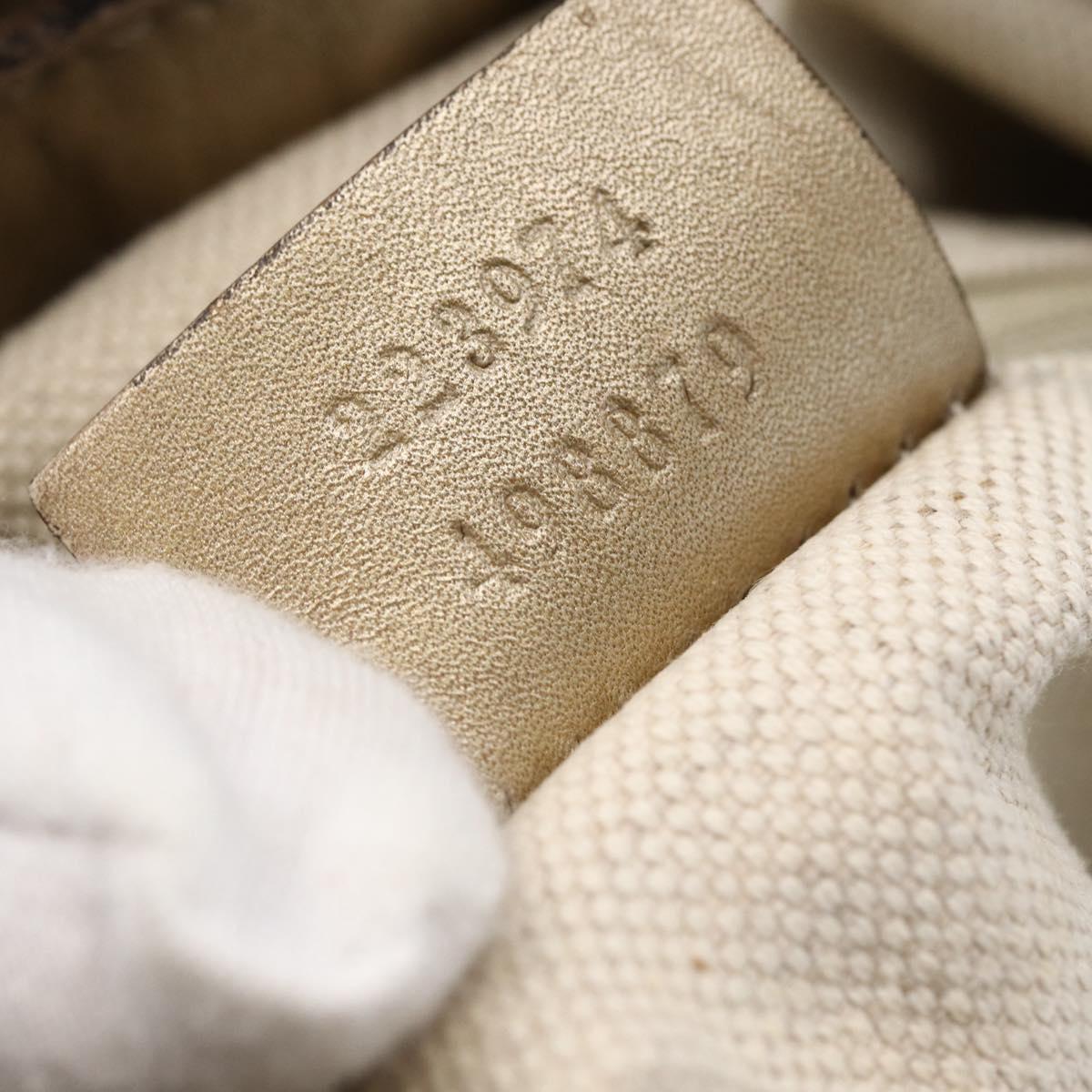 GUCCI GG Canvas Hand Bag 2way Beige Gold Auth 146157
