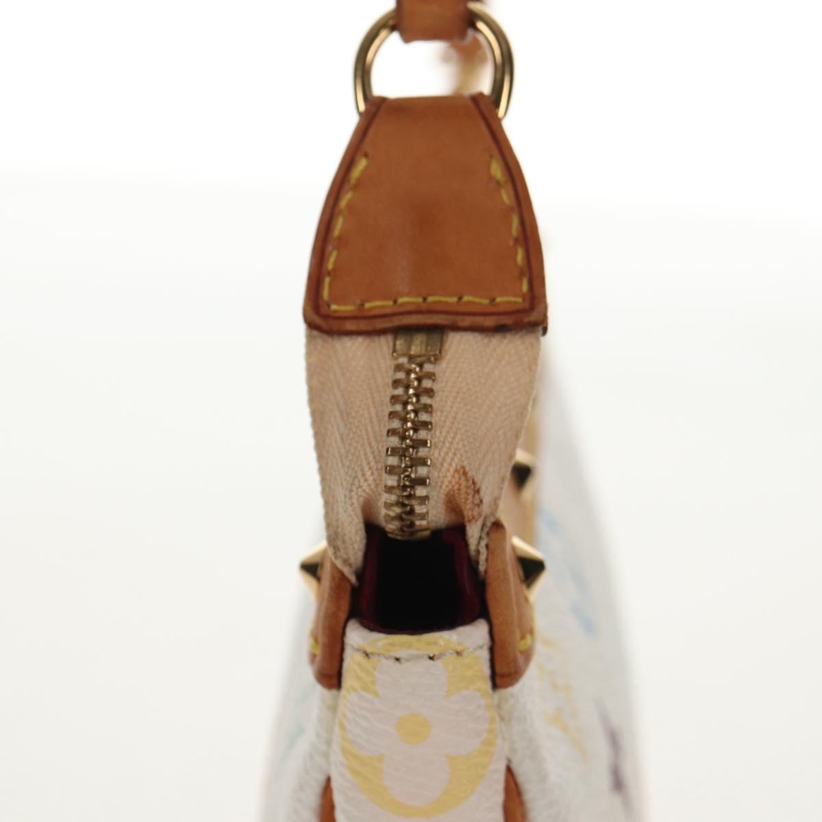 LOUIS VUITTON Multicolor Pochette Accessoires Pouch White M92649 LV Auth 146161A