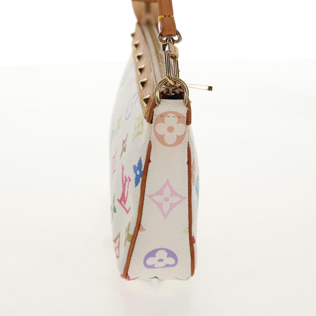 LOUIS VUITTON Multicolor Pochette Accessoires Pouch White M92649 LV Auth 146161A