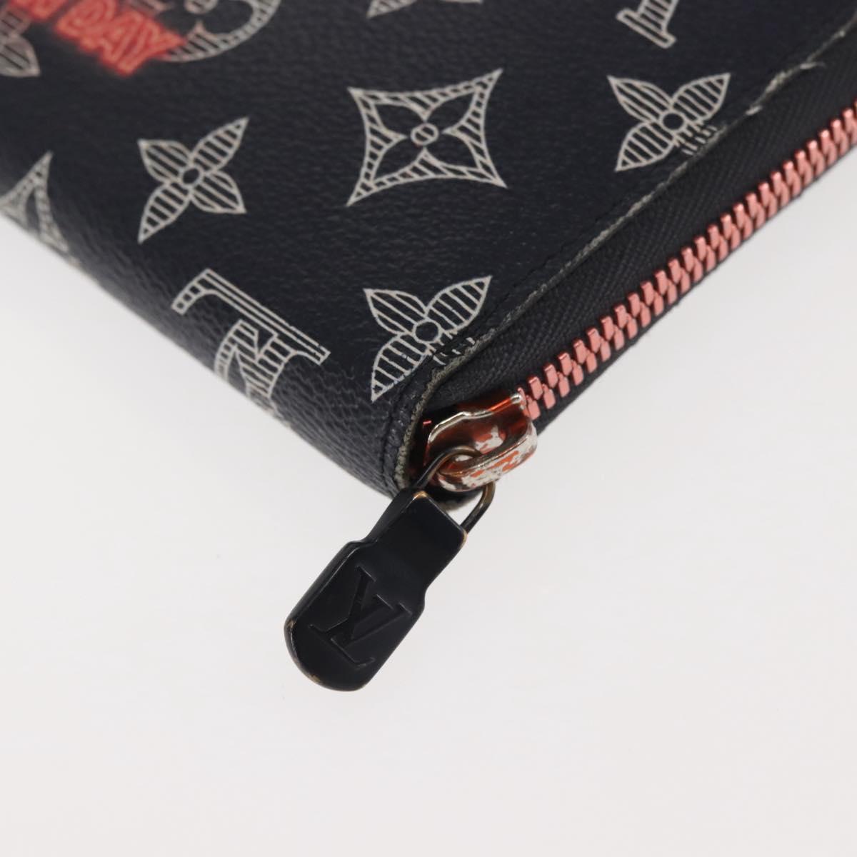 LOUIS VUITTON Ink Upside Down Zippy Organizer NM Wallet Navy M62931 Auth 146162