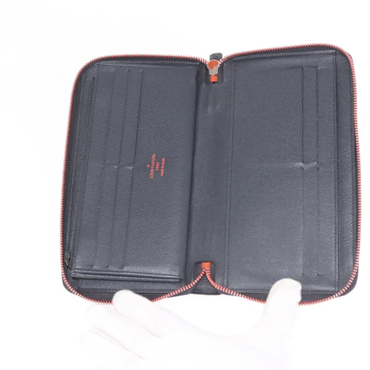LOUIS VUITTON Ink Upside Down Zippy Organizer NM Wallet Navy M62931 Auth 146162