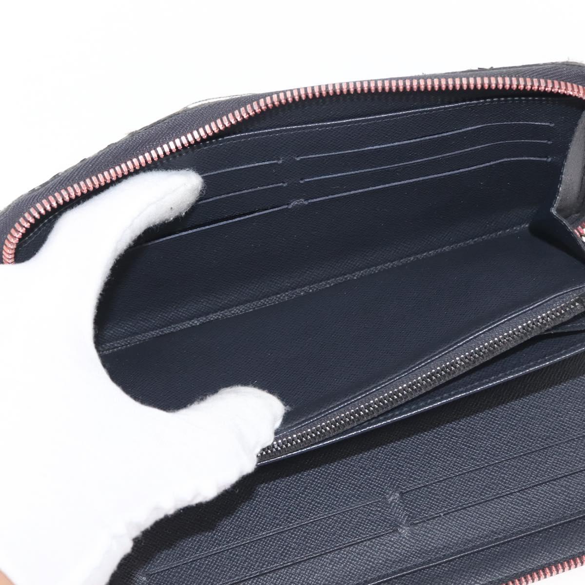 LOUIS VUITTON Ink Upside Down Zippy Organizer NM Wallet Navy M62931 Auth 146162